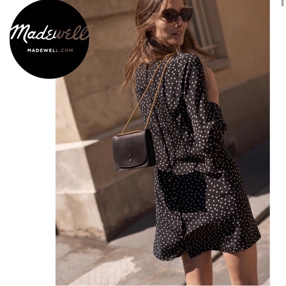 Madewell Silk Button Back Mini Dress in Star Scatter - Picture 1 of 1